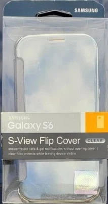 Originale S-VIEW Flip Custodia Cover Trasparente Per Samsung Galaxy S6 S 6 G920 - Immagine 1 di 2