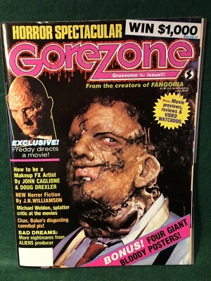 Gorezone Magazine #1: Near Mint w/ Both Posters! Bagged and Boarded! NICE! - Image 1 of 2