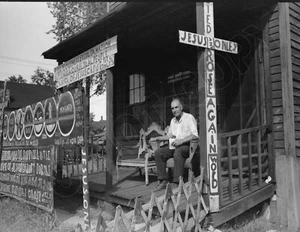 1939 Letreros Religiosos Minneapolis Estampillada sin montar foto vintage reimpresa señalización retro - Imagen 1 de 2