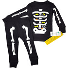 Carter's Baby Boy 12 Mos Black Skeleton Glow In Dark Halloween 2pc Pajamas NWT