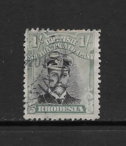 RHODESIA SCOTT 130 USED FINE - 1922 1sh TURQUOISE BLUE & BLACK - KING GEORGE V - Picture 1 of 2