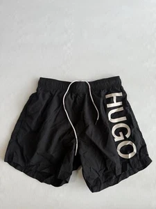Pantalones cortos negros Hugo Boss para hombre forrados con bolsillos con logotipo talla S - Imagen 1 de 8