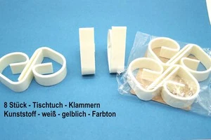 Tischtuch - Klammern, 8 Stück, Kunststoff, weiß - gelblicher - Farbton - Bild 1 von 5