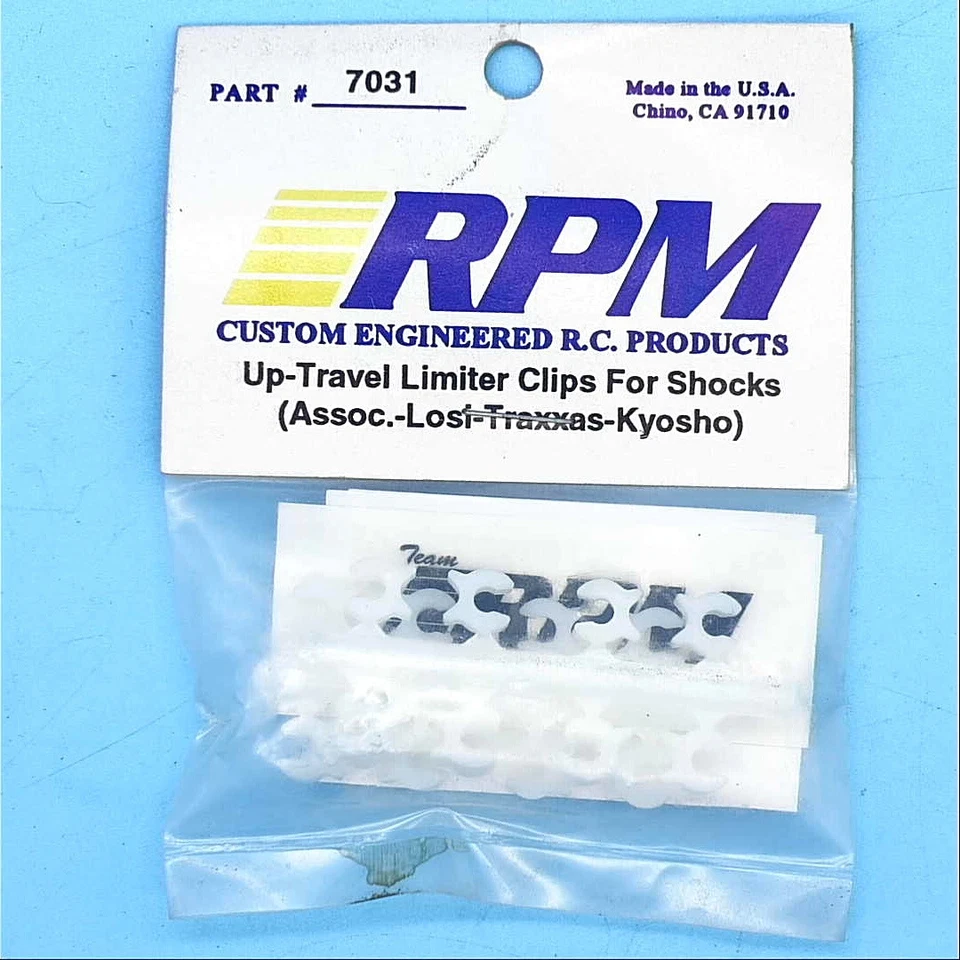 RPM 7031 Up Travel Limiter Clips Shock Suit Associated Losi Kyosho Vintage - Image 1 of 1