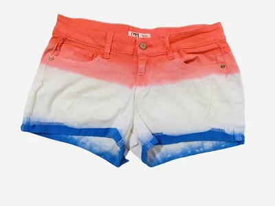 L.E.I. Pantalones cortos de jean Ashley de tiro bajo para mujer talla 11 rojo blanco azul Foto 1 de 4
