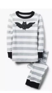Gymboree Halloween 2018 Boys Black Bat Stripe Pjs Nwt Size 3 - Picture 1 of 1