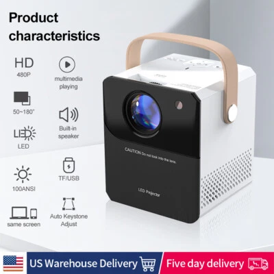 Upgraded Projector Video Projector HD 1080P Supported Portable Home Projector - Image 1 of 4