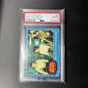 1977 STAR WARS #52 WHO WILL WIN THE FINAL STAR WAR PSA 8 - Picture 1 of 2