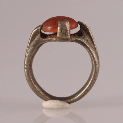 11908 Old Tuareg Ring With Carnelian Large 57 Agadez Niger - Image 1 of 4