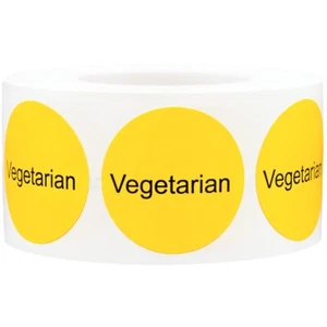 Pegatinas de comestibles vegetarianas Deli cafetería | 1" pulgada redonda | paquete de 500 - Imagen 1 de 2