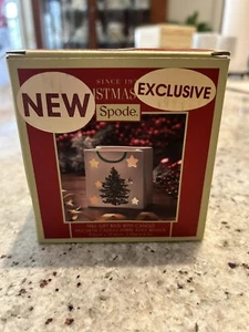 Rare Spode Christmas Tree Tea Light Candle Holder Ceramic Gift Bag Shape NIB - Picture 1 of 4