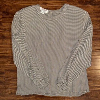 Vintage Talbots Houndstooth Blouse Old Money Gianni Sport Petites Women’s Sz 12 - Image 1 of 4