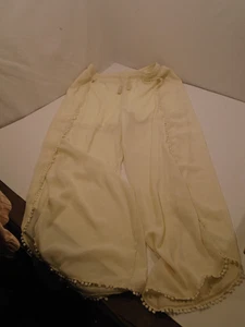 Beach Wide Leg Pants shorts under Split sides Sz 2XLStretchy Flowy cream - Picture 1 of 5