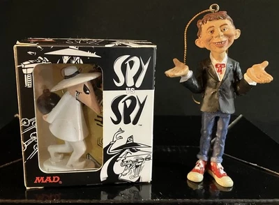 SPY vs SPY Figurines Mega Mini Kits + Alfred E Neuman XMAS Ornament MAD Magazine - Image 1 of 4