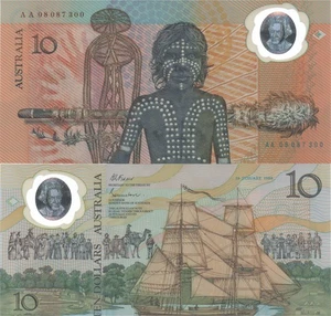 Australia Oceania Commemorative 10 Dollars 1988 P49a UNC Date Overprint Rare - Picture 1 of 1