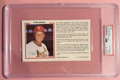 Stan Musial, St. Louis Cardinals HOF Auto Stan "The Man" Musial 4x6 Flat PSA/DNA - Image 1 of 4