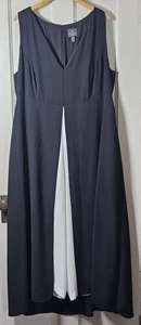 Adrianna Papell Jumpsuit Woman Plus 20W Black Ivory Colorblocked Overlay - Picture 1 of 20