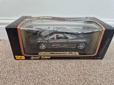 1/18 Maisto Classique 1993 Mclaren F1 Gris Voiture Miniature Boîte Spécial Mint - Photo 1/4
