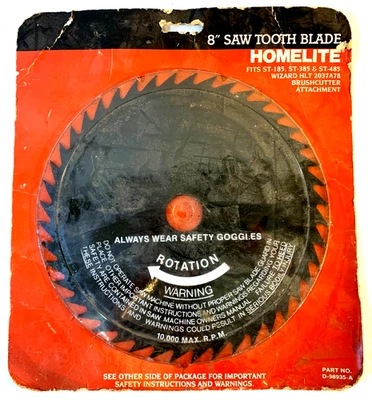 New Old Stock ~ HOMELITE ~ 8" Saw Tooth Blade D-98935-A ~ Made In USA - Image 1 of 4
