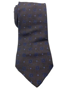 Emilio Romano Mens Silk Neck Tie Brown Blue 58x4” - Picture 1 of 2