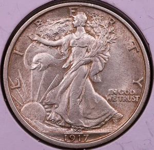 1917-P Walking Liberty mezzo dollaro FDC+ ***RARA MONETA ORIGINALE NON CIRCOLATA*** - Foto 1 di 2