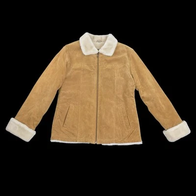 Chaqueta Adler Para Hombre Pequeña Marrón Gamuza Cuero Oveja Manga Larga Cremallera Completa De Colección Foto 1 de 4