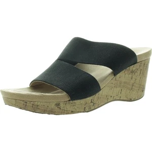 LifeStride Womens Divine Black Heel Wedge Sandals Shoes 9 Medium (B,M) BHFO 1292 - Picture 1 of 4