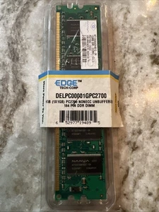 Edge Tech Corp 1GB DDR Memory Stick PC2700 184P DIMM - Picture 1 of 4