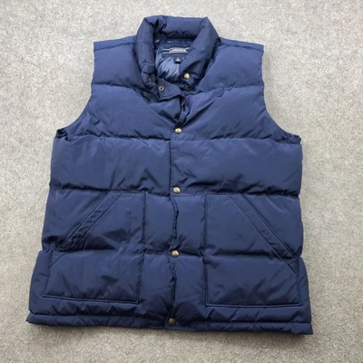 Lands End Puffer Vest Mens Large Navy Blue Down Insulated Winter Outdoor Warm - Image 1 of 4