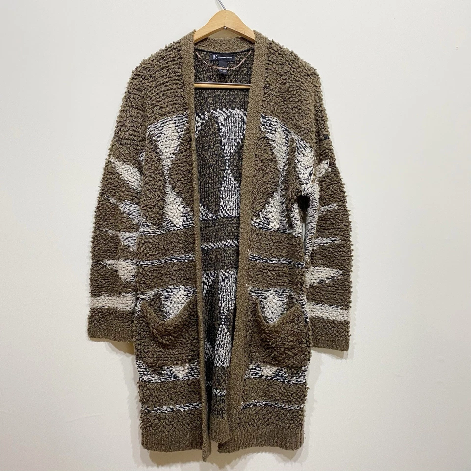 Cárdigan suéter tejido mezcla lana INC para mujer talla grande largo Cottagecore hippie Foto 1 de 4