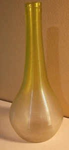 Vintage Lutz Art Glass Yellow Threaded Bud Vase - Picture 1 of 8