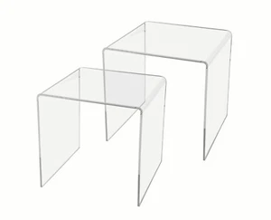 2er Pack 5" Quadratische Erhöhung Display Einzelhandelsware Acryl Plattform - Bild 1 von 10