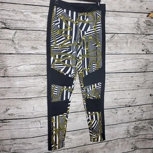 NICKI MINAJ Gold Chain  Pattern Black/White Stretchy Leggings Pants Medium - Picture 1 of 9