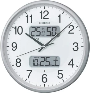 Seiko Wanduhr Funk Wave Analog Silber Metallic KX383S - Bild 1 von 1