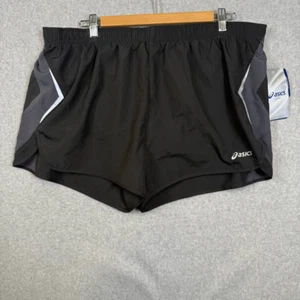 Asics Herren Größe XL sportliche geteilte Laufshorts schwarz belüftet gefüttert neu mit Etikett - Bild 1 von 9