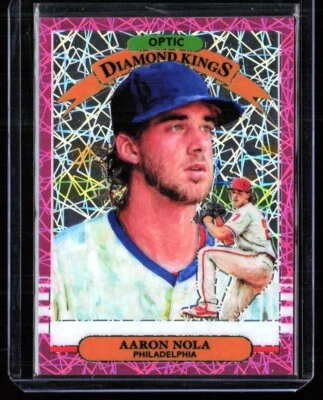 2019 Panini Donruss Aaron Nola Diamond King Kings Pink Velocity/199 Phillies #18 - Image 1 of 2