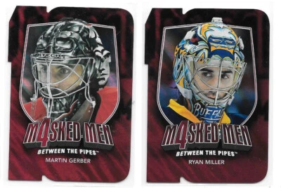 Lot of 2 2011-12 Between The Pipes Masked Men IV Ruby Die Cut Gerber Ryan Miller - Image 1 of 2