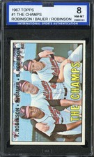1967 TOPPS #1 BROOKS/FRANK ROBINSON/BAUER ISA 8 ORIOLES THE CHAMPS *ZZ1942