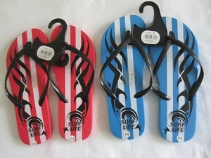 NEU MIT ETIKETT - "SURF LIFE" FLIP FLOPS IN BLAU ODER ROT - GRÖSSEN 3/4 UND 5/6 - Bild 1 von 2