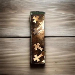 Handmade Genuine Cow Hide Patchwork Crosses Table Runner - Picture 1 of 11