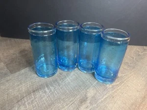 Juego de 4 gafas Highball Anthropologie sopladas a mano azul turquesa - Imagen 1 de 5
