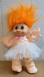 VINTAGE Russ Berrie Plush Troll Doll, Ballerina With Orange Hair - Picture 1 of 9