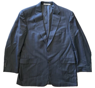 Burberry London в тонкую полоску Blazer 42R темно-синий шерсти Sport пальто костюм куртка мужская - Изображение 1 из 4