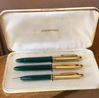Vintage 3 Stift & Bleistift SHEAFFER Set mit Hartschale Brunnen Druckbleistift ungetestet