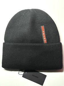 Prada Winter Black Wool Blend Hat Beanie Cap
