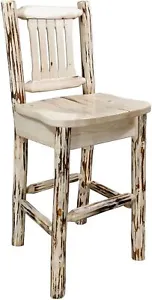 Montana Woodworks Collection Barstool with Back and Ergonomic 30", Off-White  - Picture 1 of 5