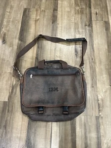 IBM Leather Laptop Bag /Shoulder Messenger Bag Brown Durable - Picture 1 of 15