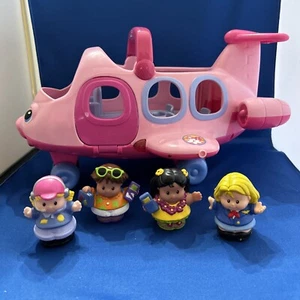Fisher Price Little People Lil Movers rosa Flugzeug Sounds/Lichter 4 Personen - Bild 1 von 13