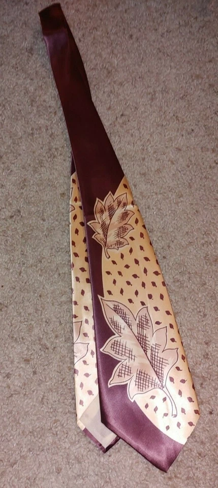 Corbata vintage Rockabilly Swing Mid Century Beau Brummell otoño roble bellotas 49" Foto 1 de 1