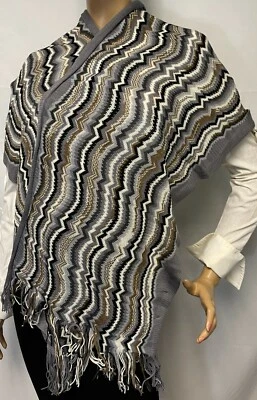 MISSONI ZigZag Wool Scarf in Grey SCI6WOD3331 0006 33X200 NEW  - Изображение 1 из 4